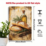 CIFbuy Vintage Metal Sign Olive Oil Rosemary Bread Rustic" Wall Decor, 7.87x11.81 Inch Waterproof Rustproof 2D Flat Iron Plaque, Rustproof 2D Flat Iron Plaque, Retro K Bread RikTok, Bread RikTok, t Self-pickup Logiopics - Image 2