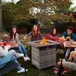 28-Inch Fire Table 50000 BTU Gas Firepit with Volcanic Stone Black - Image 7
