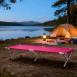 Portable Folding Camping Cot with Carrying Bag Army Pink - Image 11