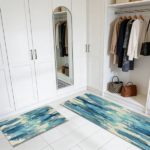 Three-piece kitchen rug set, non-slip and washable, abstract pattern kitchen hallway rug, soft and comfortable, suitable for sinks, floors, entrances, hallways and bathrooms. - Image 11