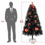 FCH 6ft 1050 Branches PVC Christmas Tree Black - Image 3