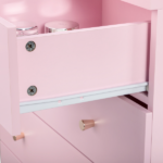 5-Tier 6-Drawer Cabinet with Matte Gold Handles Particleboard Melamine-Coated Storage Cabinet 25.98*12.99*35.04in Macaron Pink - Image 8