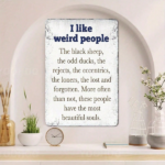 CIFbuy 1PC Vintage Aluminum Wall Art I Like Weird People Sign, People Sign, 8x12 Inch Rustic Farmhouse Decor With Black Sheep & Duck, With Black Sheep & Duck, Inspirational ArikTok, ArikTok, ecor With Black Sheep & Duck Self-Sickup Logiopal - Image 5