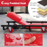 4 Level Adjustable Backrest Mechanic Rolling Creeper, Heavy Duty 6 Swivel Casters Garage Repair Cart with Thick Comfort Padded Cushion - Image 8