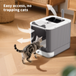 Elevated leak proof elf white cat litter box, made of sturdy and durable materials, also suitable for multi cat households - Image 5