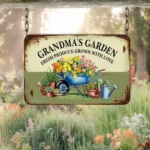 CIFbuy Grandma's Garden Vintage Metal Sign Garden Grown with Love Wall Decor Farmhouse Sign Gift For Mom (TikTok, temu pick-up service) - Image 5