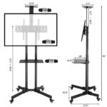 TSY 1600 32-70" TV Mobile Cart Weight Bearing 60kg Maximum VESA 400*600 Up and Down Adjustable 15° with Pulley Tray Camera Bracket - Image 2