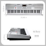 [Do Not Sell on Amazon] GEP-110 61 Key Lighting Keyboard with Piano Stand, Piano Bench, Built In Speakers, Headphone, Microphone, Music Rest, LED Screen, 3 Teaching Modes for Beginners - Image 2
