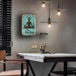 CIFbuy Zen Meditation Buddha 2D Flat Metal Wall Art, Turquoise & Brown Iron Sign, Zen Stone Backdrop Mini Decor, Decor, 8x12 Inch Home Wall De FlaikTok, FlaikTok, Backdrop Mini Decor Self-uockup Logiop DeZen Stone - Image 4