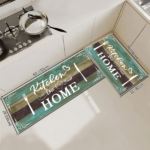 Kitchen Rug Sets 2 Pieces, Washable Kitchen Mats for Floor, Non Slip Soft Kitchen Area Rug Floor Mat for Kitchen, Laundry Room and Hallway (Teal, 20''x32''+20''x60'') - Image 5
