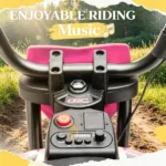 Pink 12V Kids Electric Ride On Motorcycle: with Twist Grip Throttle, Training Wheels, Rear Suspension & Music for Toddlers - Image 5