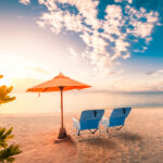 Same Code 56494128 Oxford Cloth Iron Outdoor Beach Chair Blue - Image 9