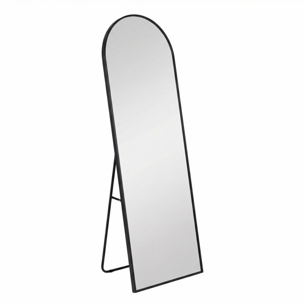 b38944d8-9ee5-4912-84fe-b6a40e35d523.png 59" Full Length Mirror Floor Standing, Anti-Rust Aluminum Frame, Arch, Black - Image 1