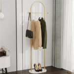 Clothing Rack, Golden Metal Freestanding Heavy Duty Clothes Rack with Marble Base, Multipurpose Garment Hanger for Bedroom, Hat, Scarf, Jacket - Image 6