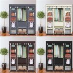 69" Portable Clothes Closet Wardrobe Storage Organizer with Non-Woven Fabric Quick and Easy to Assemble Extra Strong and Durable Dark Brown - Image 21