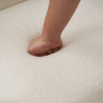 Solid Wood Armrest Teddy Velvet Simple Single Indoor Lounge Chair Backrest Creamy-White - Image 23