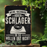 CIFbuy Vintage Metal Iron Sign Meine Nachbarn Hören" German Slogan Tin Plaque 2D, Unframed Wall Decor Funny Home Garden Orn Hören ikTok, Hören ikTok, t Self-pickup Logiopics - Image 5