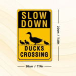 CIFbuy Vintage | Slow Down Ducks Crossing 1PC Metal Tin Sign 8*12In 20*30CM 2D Flat Wall Plaque Waterproof Rustproof Easy Mount Eye-Cat TikTok, TikTok, -Cat Self-pickup Logiopics - Image 3