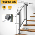 Silver Outdoor 2-Step Iron Handrail - Image 6