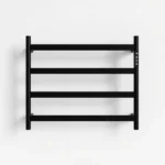 22.5" Black Heated Towel Rack for Bathroom,Wall Mounted with Intelligent Touch Screen Timer, 4-Bar Towel Warmer, 304 Stainless Steel Polished, Plug-in/Hard-Wired[Unable ship on weekends, TK/TEMU only for pickup, only TX10643 warehouse supports GOFO] - Image 4