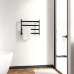 22.5" Black Heated Towel Rack for Bathroom,Wall Mounted with Intelligent Touch Screen Timer, 4-Bar Towel Warmer, 304 Stainless Steel Polished, Plug-in/Hard-Wired[Unable ship on weekends, TK/TEMU only for pickup, only TX10643 warehouse supports GOFO] - Image 9