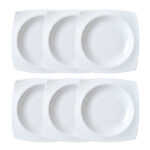 9.25 Inch Square Pasta Bowls Set of 6, 17oz White Porcelain Soup Plates, Microwave & Dishwasher Safe Deep Dinner Bowls for Salad, Pasta, Soup, Oven & Freezer Safe, Stackable Serving Bowls - Image 12