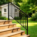 [Same Code 81504920 40310676]Artisasset Matte Black Outdoor 4 Level Iron Handrail - Image 20