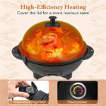 Black 1200W Electric BBQ Grill with Double-Zone Cooking, 2-in-1 Freestanding & Countertop Grill for 6-10 People - Image 5