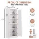 Metal Kitchen Pantry Cabinet - 72" Tall Storage with 5 Adjustable Shelves, White Freestanding Cabinet for Kitchen/Pantry/Bathroom-Does not support self pick up - Image 4