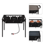 Replace 15455210 Outdoor Camp Stove High Pressure Propane Gas Cooker Portable Cast Iron Patio Cooking Burner (Three Burner 225000-BTU) - Image 7