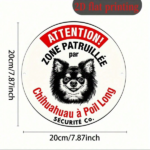CIFbuy 1pc Vintage French Chihuahua Patrol Zone Sign, 8x8 Round Aluminum Metal Plaque, Funny Dog Owner Yard Fence Porch Decor, 2D Flat TikTok, TikTok, tal Self-pickup Logiopics - Image 8