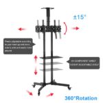 TSY 1600 32-70" TV Mobile Cart Weight Bearing 60kg Maximum VESA 400*600 Up and Down Adjustable 15° with Pulley Tray Camera Bracket - Image 9
