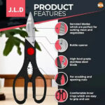 Food Scissors, Sharp Scissors with Nutcrackers, Bottle Opener, Can Opener, Vegetable Cutting Scissors, Chopping Scissors, Multi-Purpose Utensil Gadgets(USPS shipping, pickup supported) - Image 4