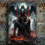 CIFbuy 1pc Dark Angel Metal Sign, 2D Flat Fire Of Hell Painting Wall Art, Durable Decor Plaque For Bar Bedroom Restaurant Kitchen Home TikTok, TikTok, Self-pickup Logiopics - Image 3