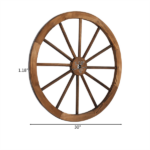 [Same Code 06108221]2pcs 30-Inch Old Western Style Garden Art Wall Decor Wooden Wagon Wheel Brown - Image 3