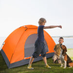 1-Person Waterproof Camping Dome Tent Quick Shelter Outdoor Hiking Orange - Image 10