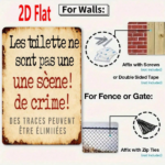 CIFbuy 1pc French Les Toilettes Ne Sont Pas Une" Scène De Crime Metal Wall Plaque, 2D Flat Unframed Bathroom Sign, 2D Flat Unframed Bathroom Sign, Weatherproof 7.87*11. Pas Une ScènikTok, Pas Une ScènikTok, t Self-pickup Logiopics - Image 3