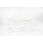 Modern Indoor Folding Tray Table Set of 2, White Finish, Solid Rubberwood, 19 x 14.5 x 26 Inches (Shipment from Walmart)
