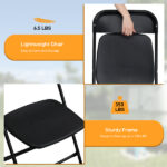 Replace 8542051 4pcs Injection Molding Classic Garden Plastic Folding Chair Black - Image 11