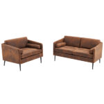 97*71*74cm 1.5 Seats Hot Stamping Cloth Surrounding Chair With Pillow Indoor Circle Chair Dark Brown - Image 7