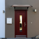 Same Code 70596693 100 x 96cm Household Application Door & Window Rain Cover Eaves Brown Board & Black Holder