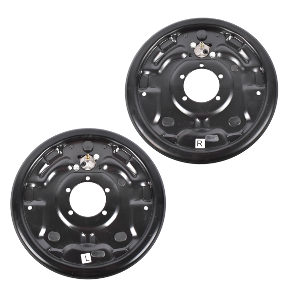 b4db5114-77e3-49fa-b41a-82b5b4fab924.png Pair of Driver and Passenger Side 12" Hydraulic Brake Backing Plate Compatible with 7,000 lb Trailer Axles Mounts to 5-Bolt Brake Flange BPH-7000-LH BPH-7000-RH - Image 1