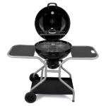 Kettle Charcoal Grill with 2 Side Tables, Storage Shelf, Upgraded Ash Catcher, Thermometer, Air Vents, Outdoor Cooking Barbecue Grill with Wheels - Image 11