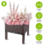 Raised Garden Bed Planter Box, 3 Size Options Self-Watering Elevated Garden Bed, Lightweight PP Material Planting Container for Vegetables Herbs Flowers Outdoor Patio Balcony-S - Image 10