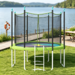 14FT Green Trampoline Spring Pad – No Pole Holes, Reinforced Waterproof Tear Resistant Edges, All Weather Safety Accessory Only trampoline replacement mat - Image 7