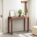 46 inch Pinewood Entryway Table, Console Table Entrance Table, Narrow Sofa Table for Living Room Entryway Hallway, Walnut - Image 9