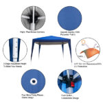 3 x 3m Two Doors & Two Windows Practical Waterproof Right-Angle Folding Tent Blue - Image 66