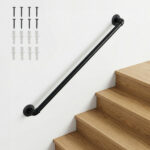 4FT iron courtyard stair handrail black - Image 11