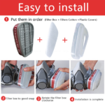 1 Pack 7in1 Half Face Mask , Two Filters Included - Facepiece Not NIOSH approved (US Logistics only For USPS.TK/TMEU only For self-pickup) - Image 4