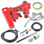 20 GPM High Flow Fuel Transfer Pump 12V DC with Manual Nozzle for Gas Diesel Red - Image 3